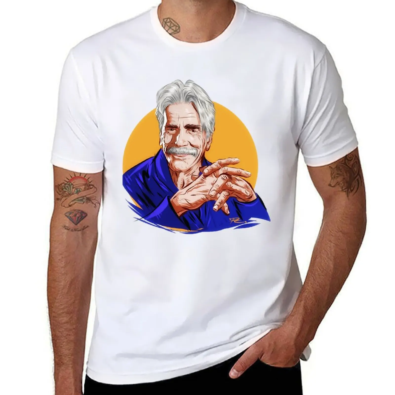 

Surprise Gift Sam Elliott Gifts Music Fan T-Shirt t shirts for man slim fit t shirt man cotton T-Shirt