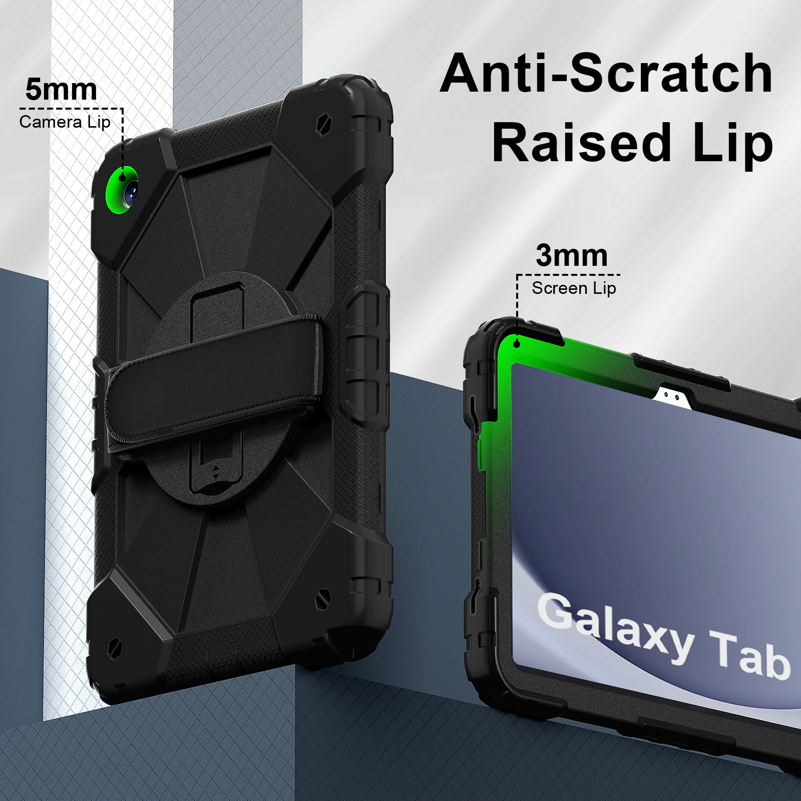 Heavy Duty Case for Samsung Galaxy Tab A9 Plus 11 A9+ SM-X210 X216B X218U Kids Shockproof Cover with Kickstand & Shoulder Straps