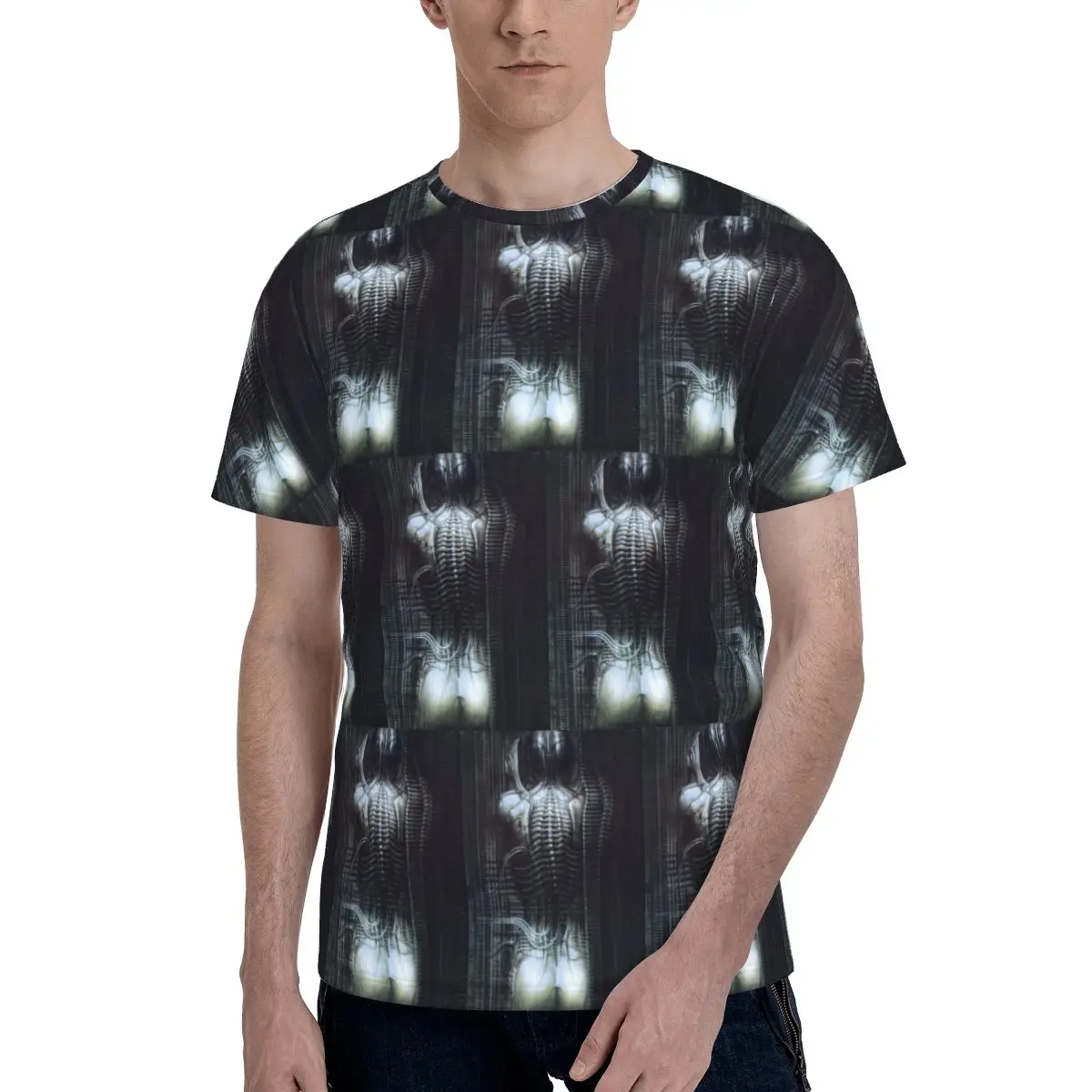 New York City Vi Torso H R Giger T-Shirt for Men Cotton T Shirts Men's Short Sleeve Round Neck Summer Clothes Tops