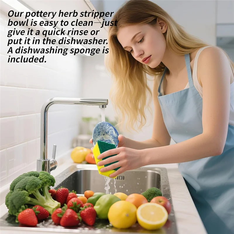 

【MEET】Майка для зачистки трав, кухонный инструмент для зачистки трав, эффективный инструмент для удаления листьев, чаша для зачистки трав, инструмент для зачистки трав