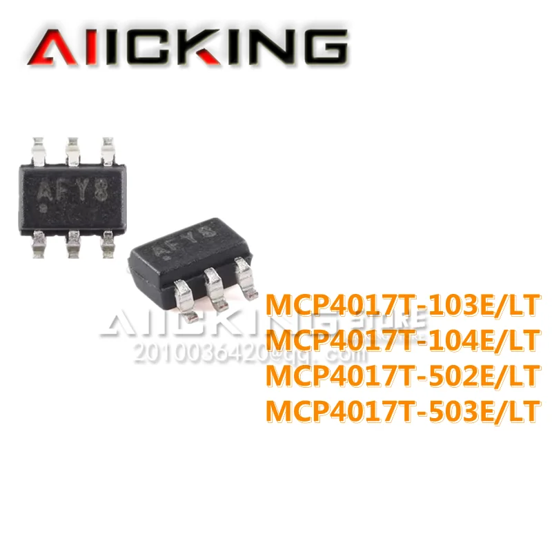 MCP4017T-103E/LT, MCP4017T-104E/LT, (10 stuks) MCP4017T-502E/LT, MCP4017T-503E/LT, SC70-6 IC DGTL POT 100% NIEUW Origineel Op Voorraad