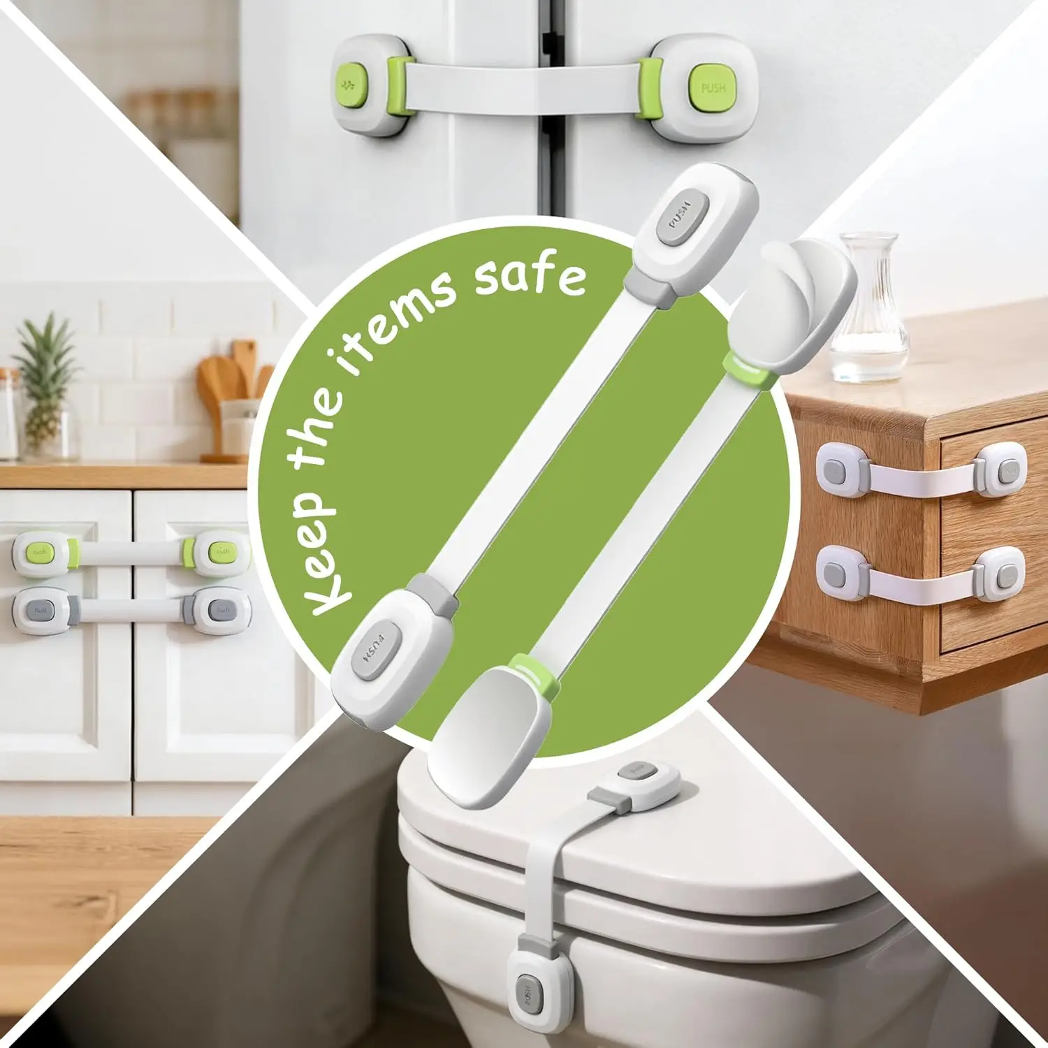1PCS RV Cabinet Door Lock No Drill Adhesive For Fridge Toilet Oven Furniture Motorhome Furniture Door Safety Lock Accessories view 5
