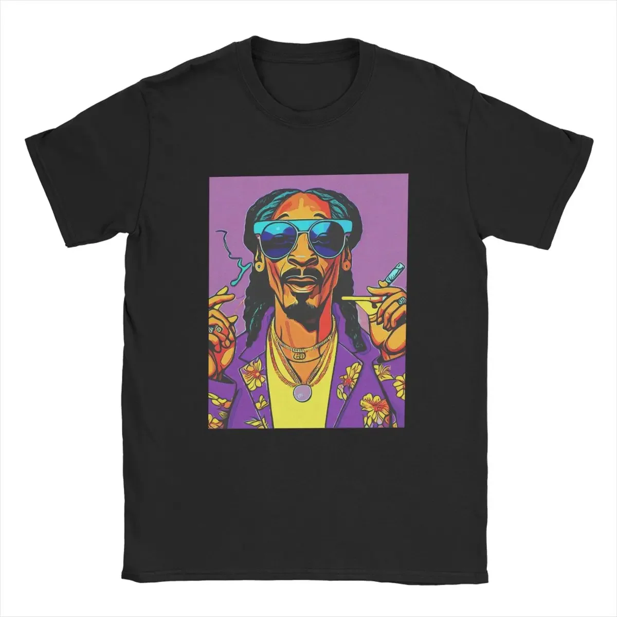 Men Snoop Dog Rapper Hip Hop T Shirt Dj Rock music Pure Cotton Clothes Awesome Short Sleeve Crewneck Tees Present T-Shirt