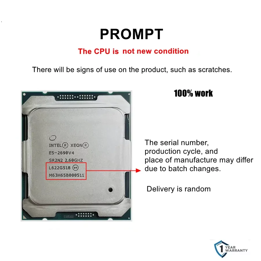Intel Xeon E5 2690 V4 processor 2.6GHz 14-Core 135W LGA 2011-3 cpu 2690V4