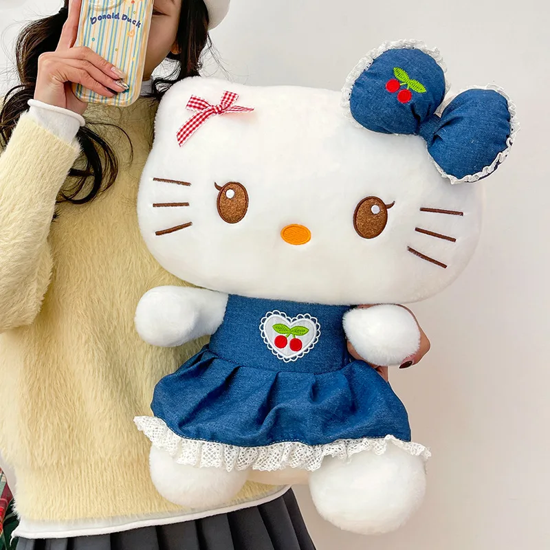 Nuevo Sanrio 60cm Sakura KT gato de peluche de juguete con vestido de flores muñeca bonita Animal relleno para niños cumpleaños regalo de Navidad para niñas