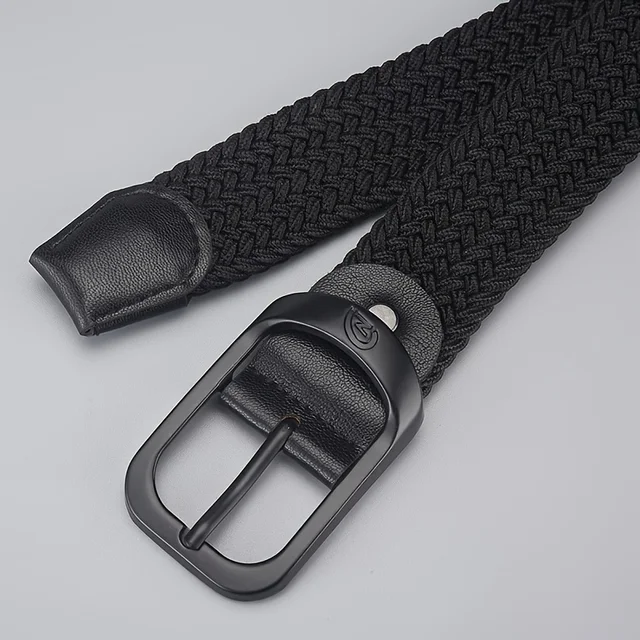 Men's Belt Casual Woven Elastic Belt Outdoor Sports Women's Belt Climbing Work Belt Jeans Suit Pants Men's And Women's Universal 4 Woven Elastic Stretch Belt – 3.3cm Knitted Casual Belt for Jeans, Work and Outdoor, 100 / 110 / 120cm – view 4