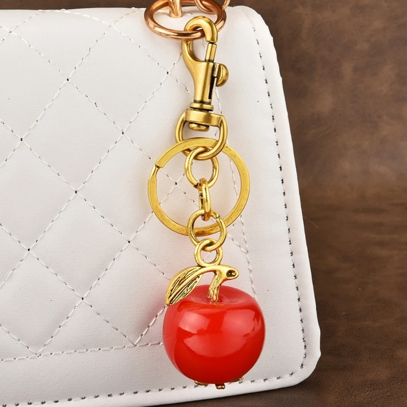 Fast Reach Cuteness Apples Charm Wallet Accessory Apples Keyring for Handbags and Key Holders