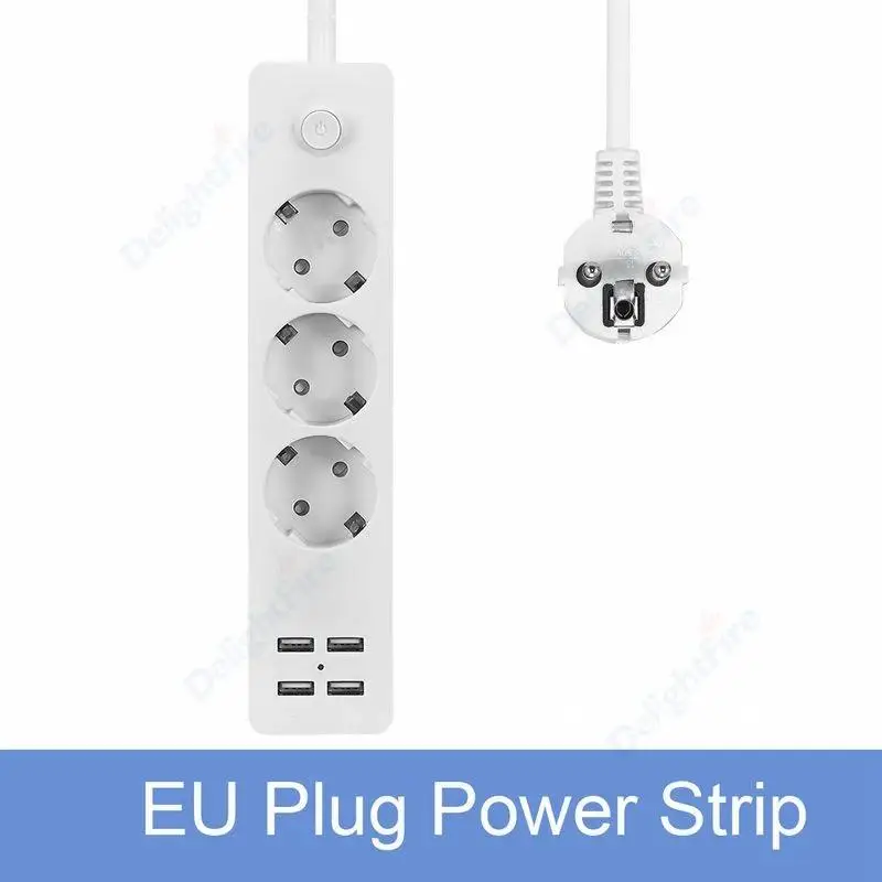 

EU USB Power Cable Portable EU Schuko type Sockets 1.8m Port Strip Surge Extension Protector With Multiple Electric 4 USB Socket