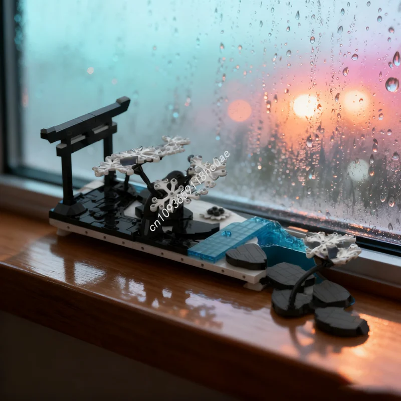 

565 шт. MOC самурайская диорама, черный, белый цвет, модель ниндзя, строительные блоки, игрушки «сделай сам», креативная идея, кирпич, детский рождественский подарок на день рождения