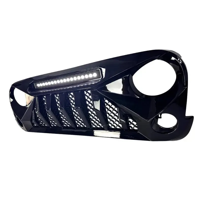 لامع أسود الجبهة نمط مصبغة الوفير شوايات السيارة مع أضواء LED على الطرق الوعرة 2007-2018 JK JKU NEW S البلاستيك