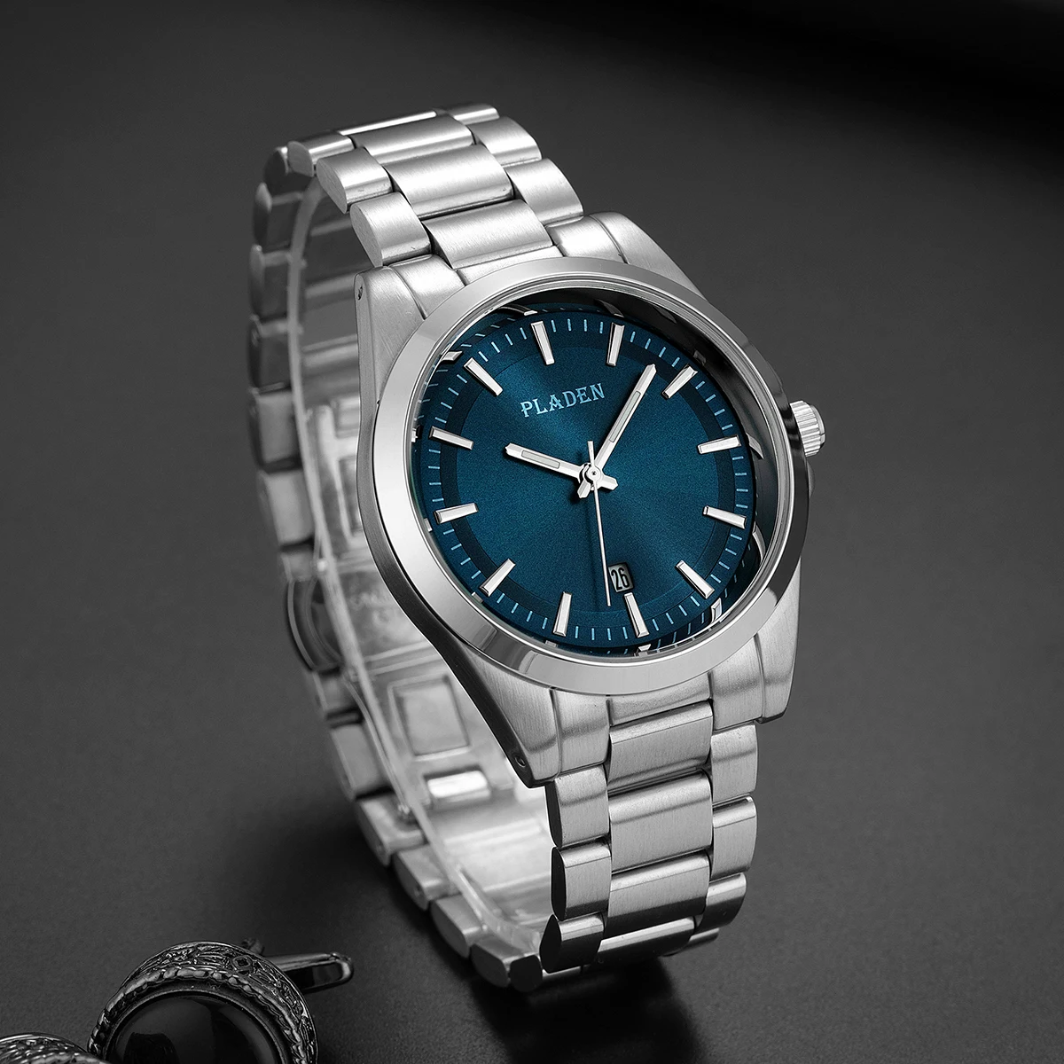 

Новое поступление 2025, мужские часы из нержавеющей стали, классические светящиеся кварцевые мужские часы Relogio Masculino PLADEN, водонепроницаемые наручные часы