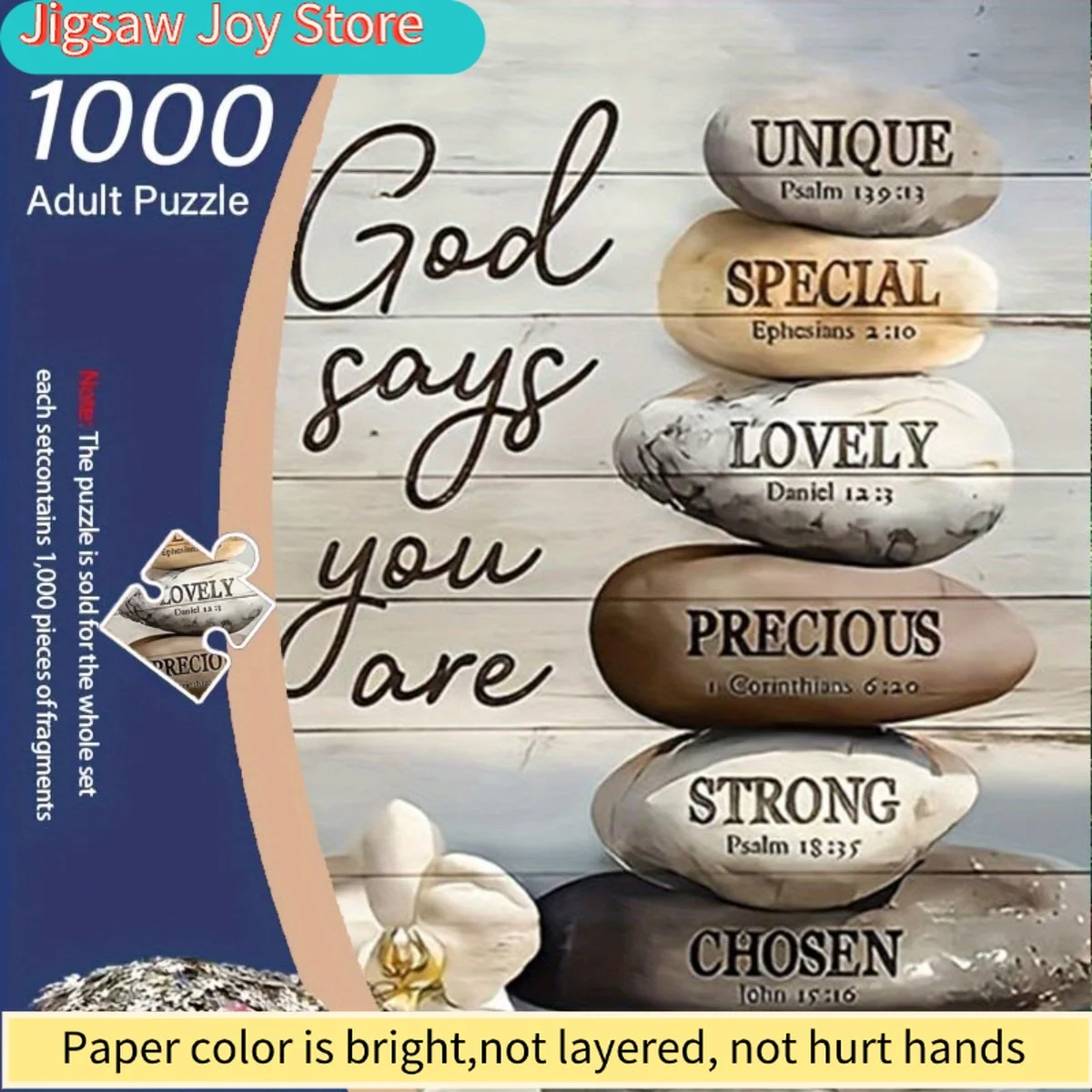 

1000-элементный пазл-картина с изображением сельской ванной комнаты, украшенный камнями в стиле дзен и цитатами из Библии, подходит для офиса и ванной комнаты.