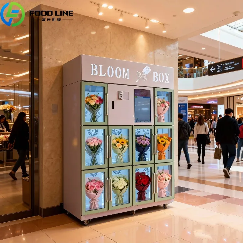 Flower Vending Machine SDK Cloud Management Remote Monitoring Stainless Steel Shopping Mall Store Customized