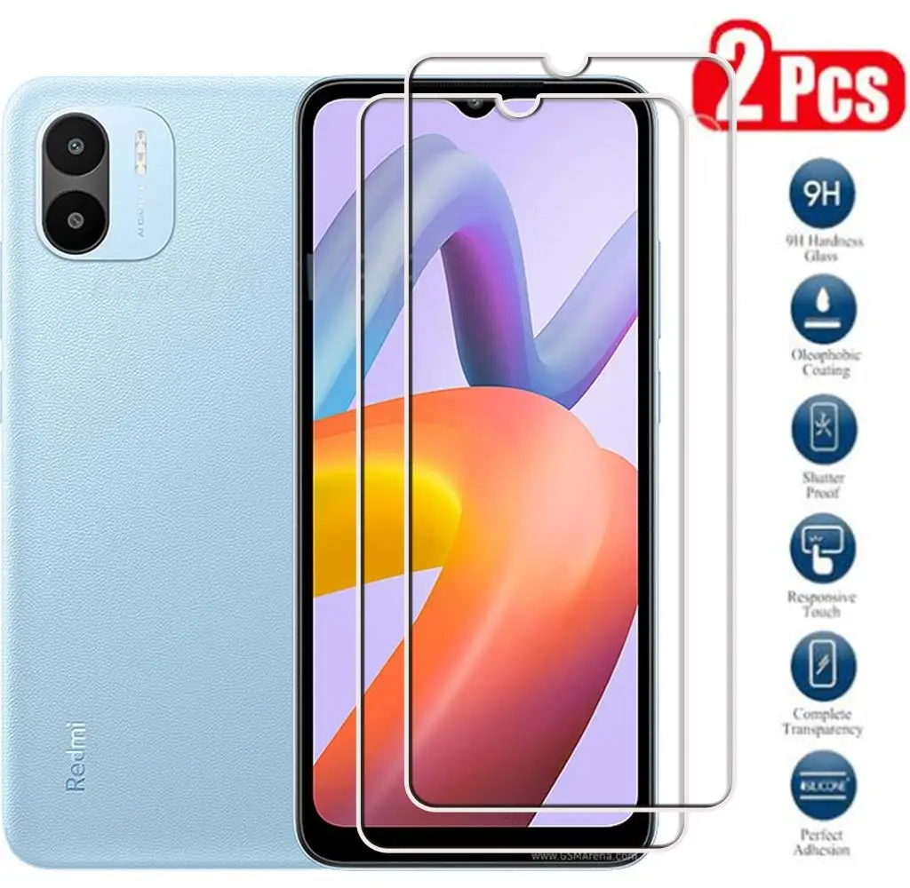 Protector de pantalla de vidrio templado, cubierta de película para Xiaomi Redmi A1 A1 + A2 + A2 Plus 9A 9C 10A 10C 12C 10 5G Prime Poco C51 C55