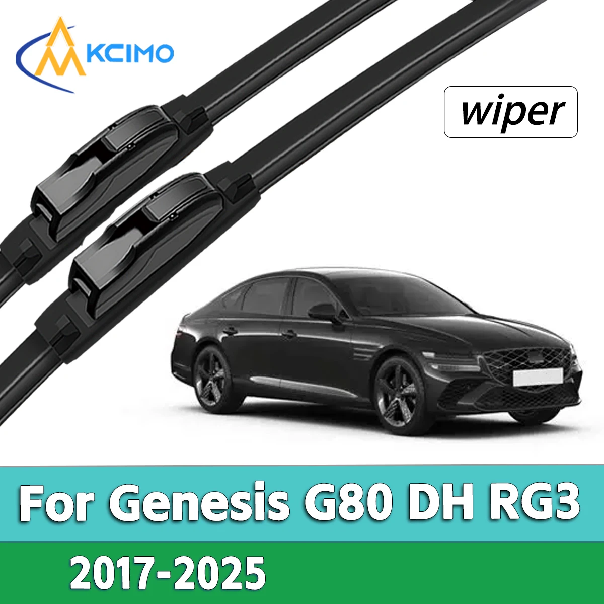 

2Pcs Silent Smooth Rubber Wiper Set For Genesis G80 DH RG3 2017-2025 Easy Installation Automotive Accessories