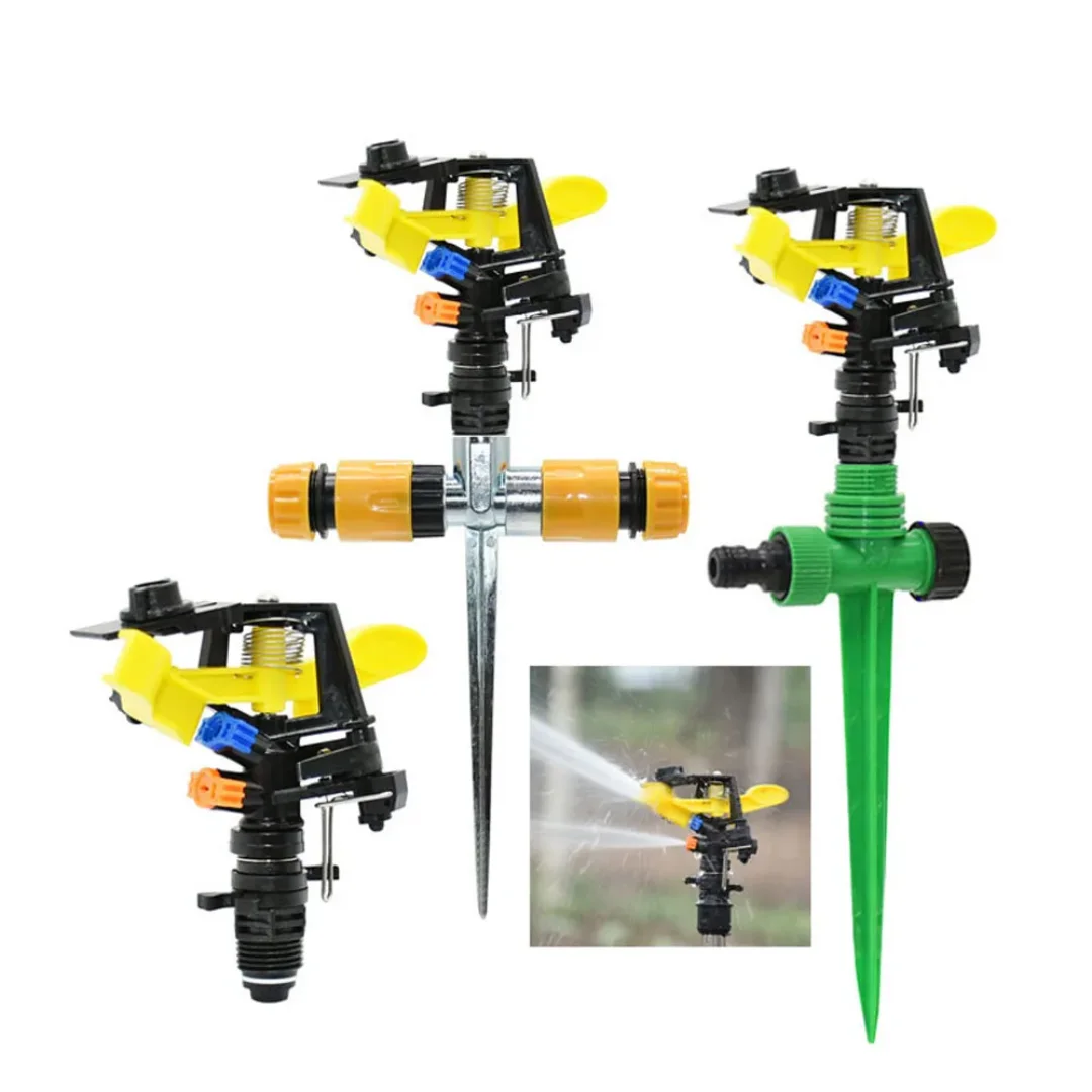 360 Degree Rotating Jet Sprinklers Double Outlet Rocker Nozzles1/2 Male Thread For Garden Farm Lawn Irrigation