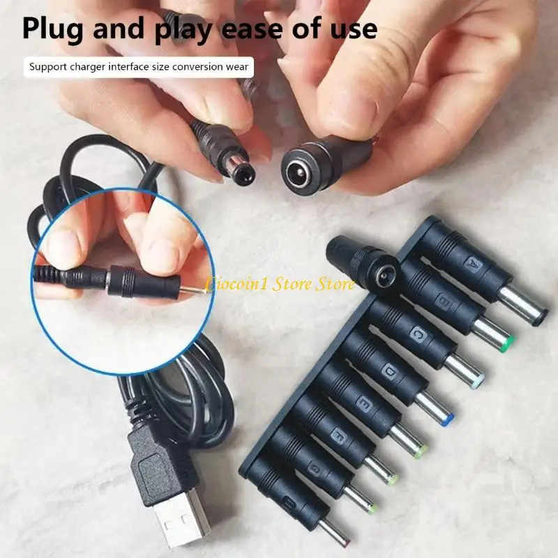 A3PC Universal DC5.5x2.1mm Converters Adapters Tips for Laptops External Power