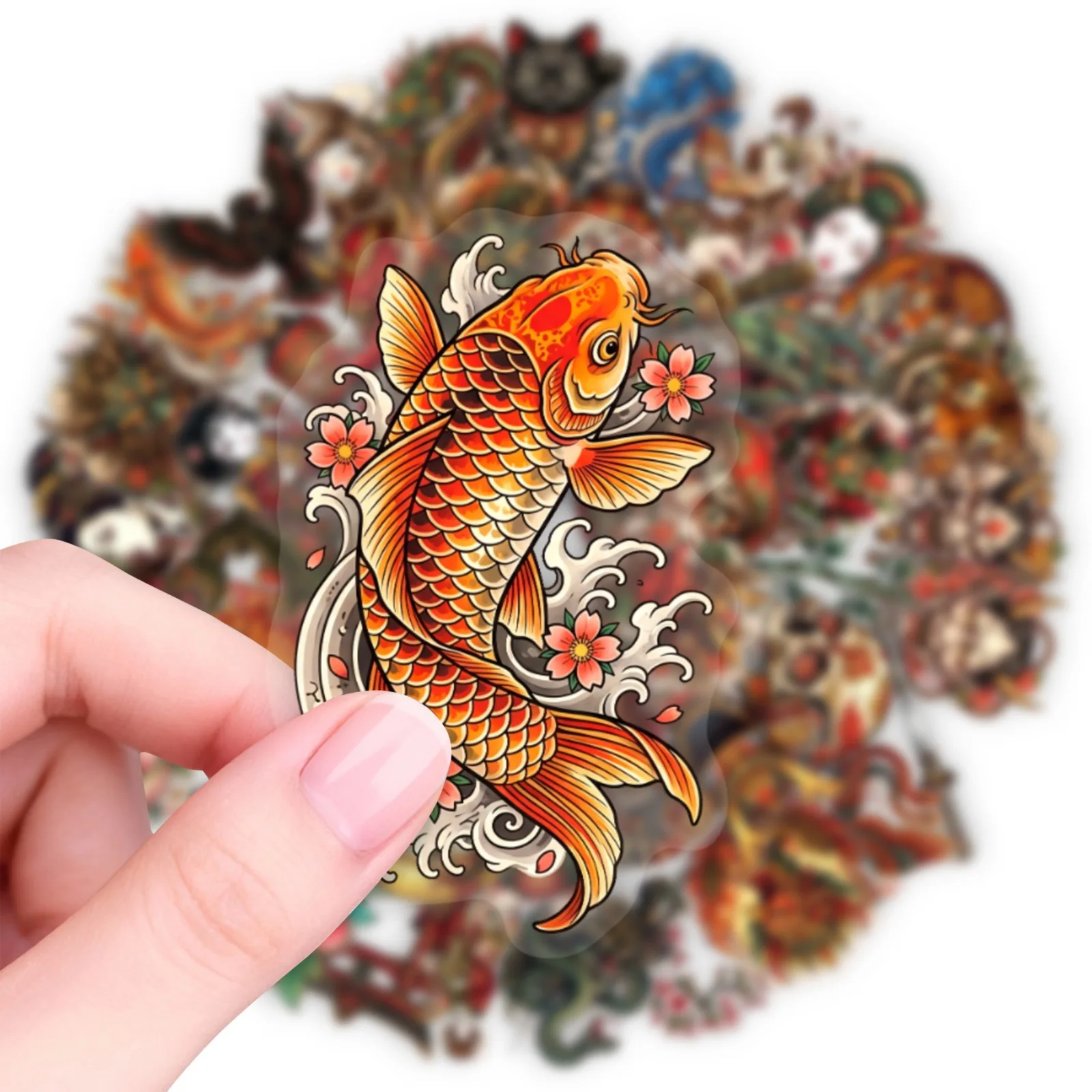 50 PCS Chinese Traditional Mythical Beast Creative Abstract Art Stickers Transparent Waterproof Decals Decorate Window Scrapbook