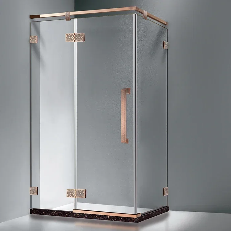 Modern Style Rectangular Frameless Corner Walk-in Glass Bathroom Freestanding Waterproof Shower Room