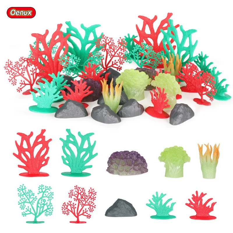 32pcs Simulation marine plant micro-landscape landscaping aquatic coral fish tank bonsai accessories set model decoration