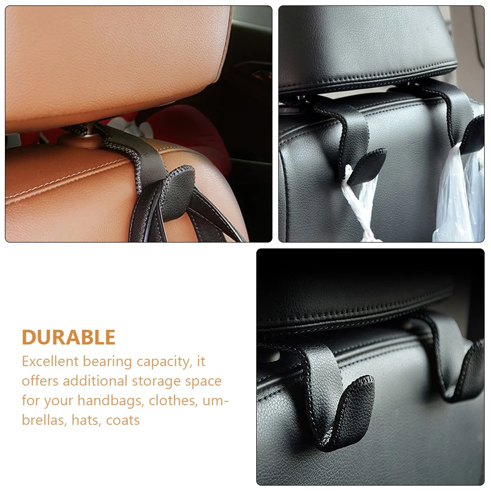 

2Pcs Car Seat Back Hooks Wear-Resistant Stainless Steel Auto Headrest Hook Vehicle Organizer Strong Bearing Capacity Car Hanger