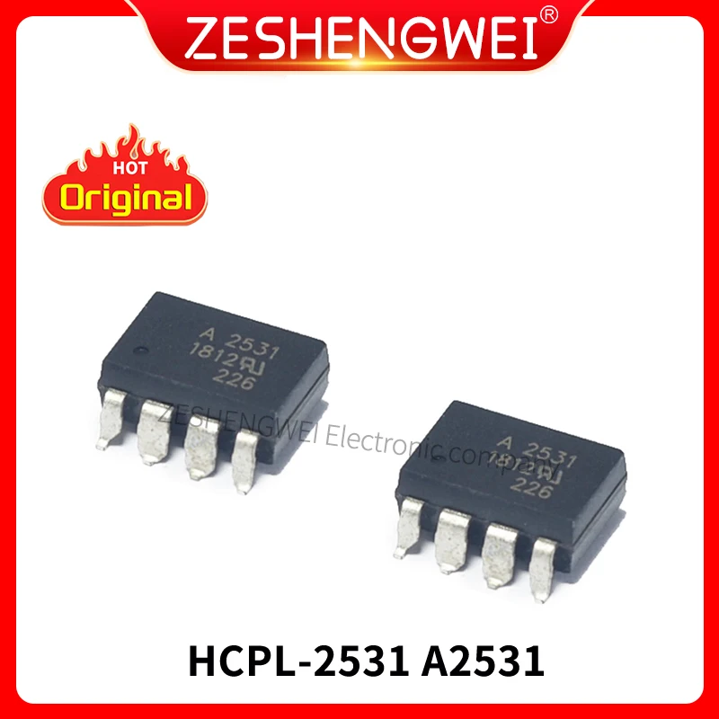 

5PCS New Original HCPL-2531 HCPL-A2531 HCPL2531 A2531 SOP8 Dual-channel Photoelectric Coupler Optocoupler Relay In Stock