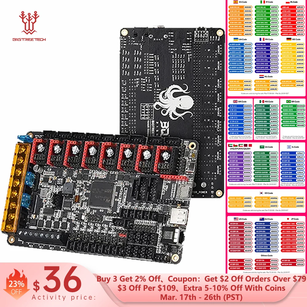 BIGTREETECH Octopus PRO V1.0/V1.1 Motherboard On-Board MAX31865 TMC2209 Raspberry Pi Control Board VS Ender3 V2 For PITFT