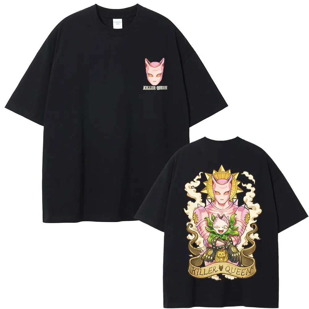 

Anime JoJo Bizarre Adventure Killer Queen T-shirt Men Women Casual Cotton Short Sleeve T-shirts Unisex Manga Vintage T Shirts