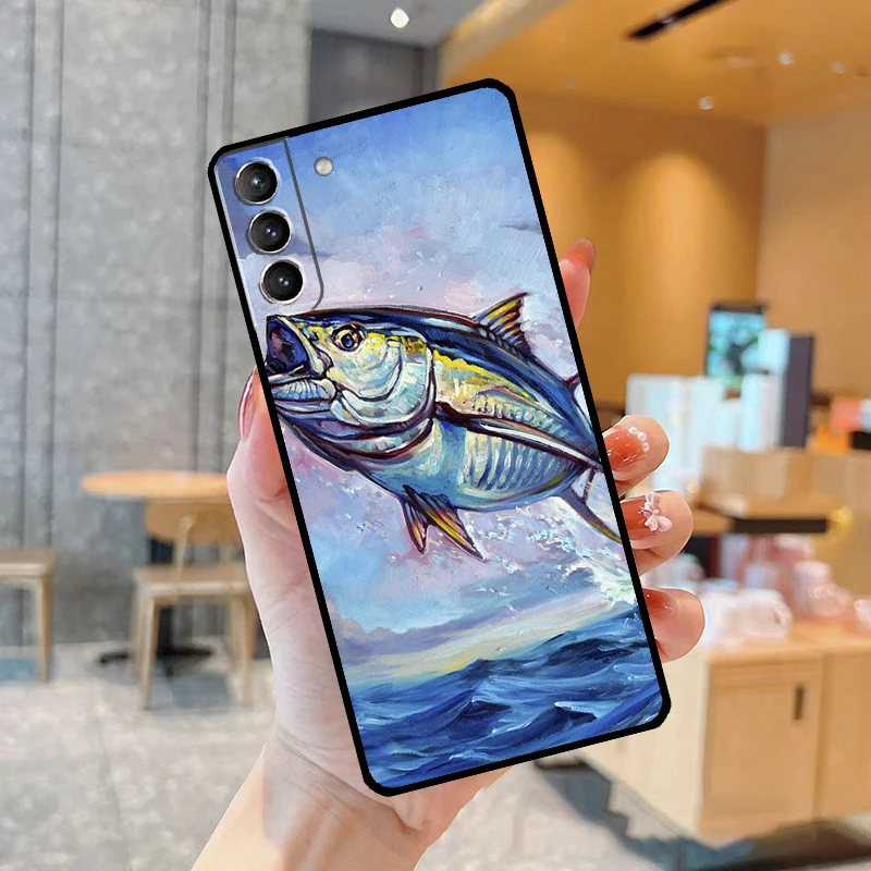 Bluefin Tuna Soft Case Cover For Samsung Galaxy S23 Ultra S22 S21 S20 FE S8 S9 S10 Note 20 Note 10 Plus