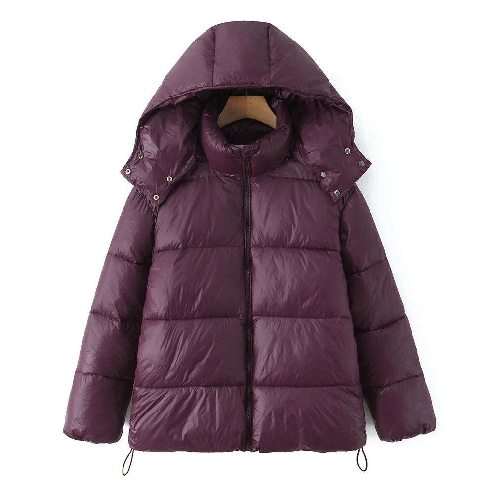 

Winter new women's clothing retro loose casual long sleeved temperament simple zipper style stand up collar bread jacket