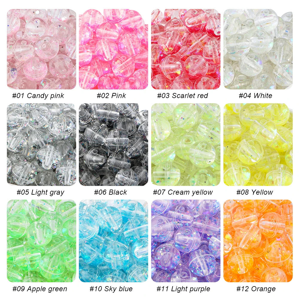 Transparent Oil Liquid Beads Quicksand Water Core Round Acrylic Beads Diy Jewelry Necklace Bracelet Keychain Accessories
