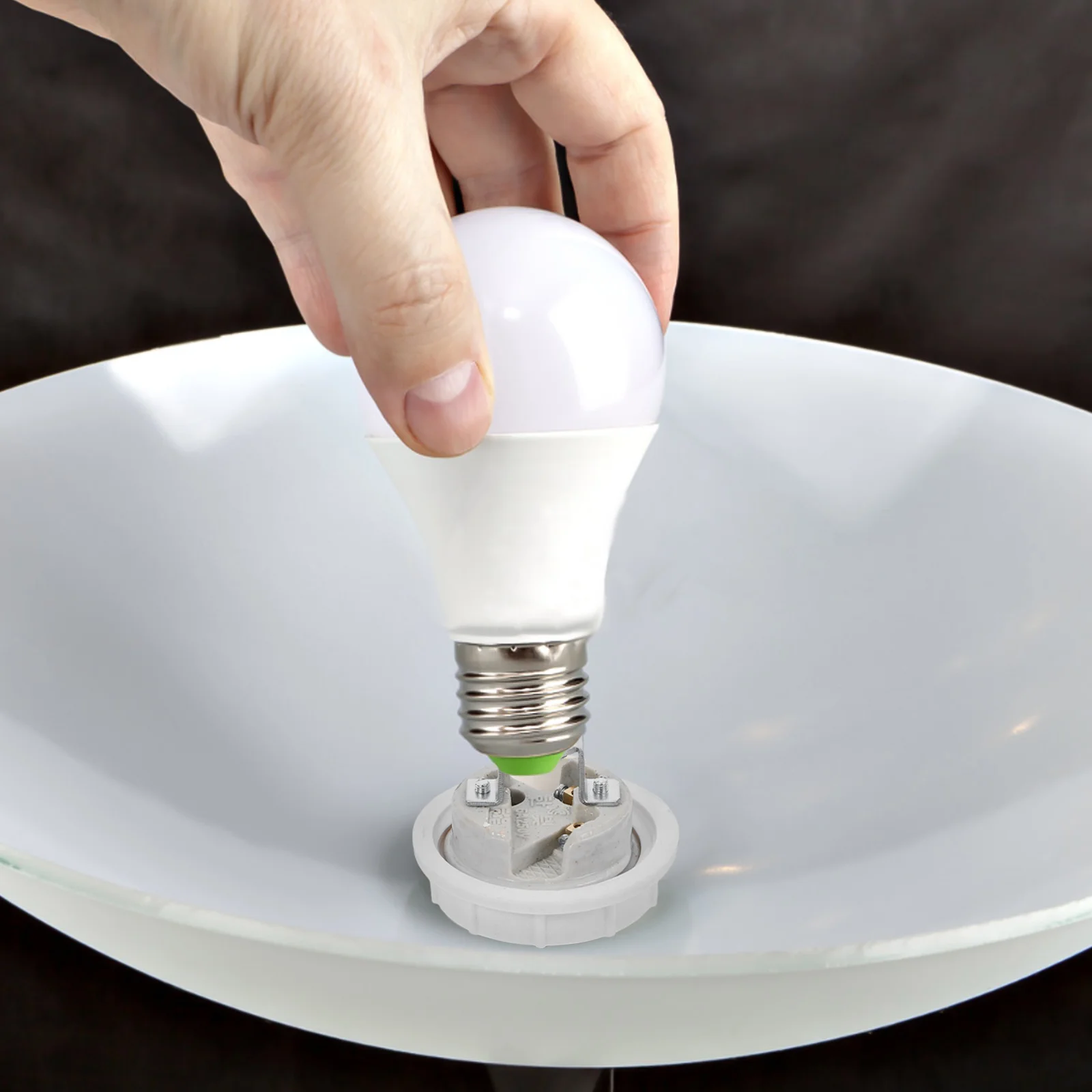 

Ceramic Lamp Holder E27 Socket Shade Ring Aluminum Porcelain Base Stylish Design Easy Installation Broad Compatibility Versatile