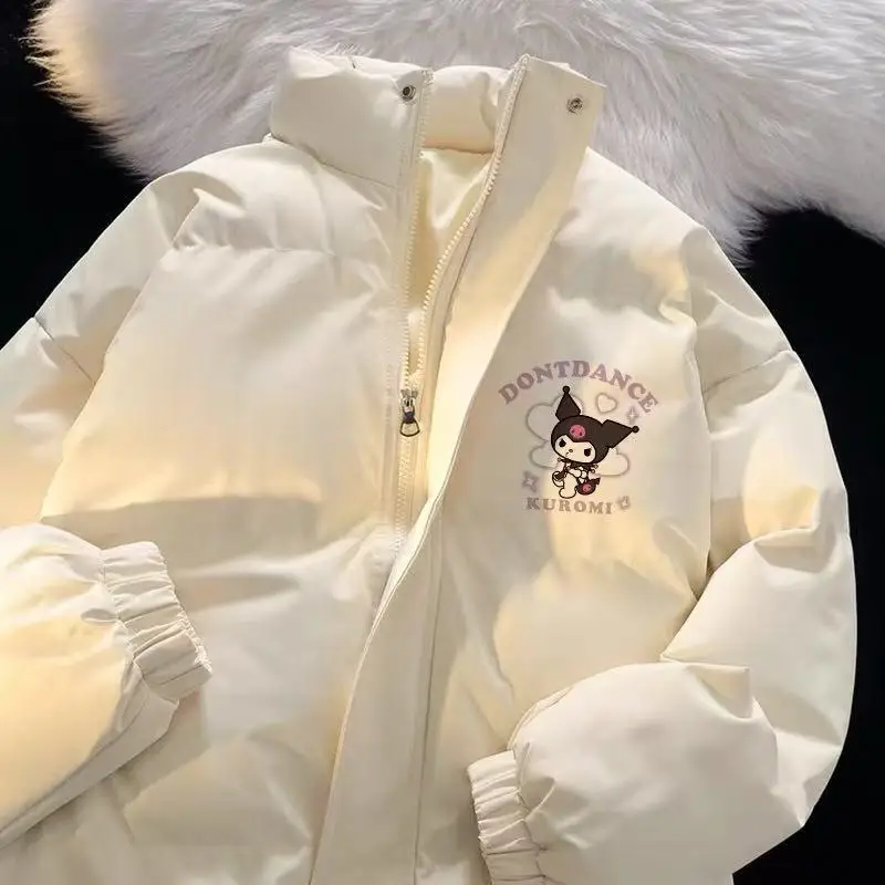 

Sanrio Design Sense хлебный костюм Kuromi пара стильное хлопковое пальто корейский стиль плюшевое утолщенное универсальное хлопковое пальто зимнее милое