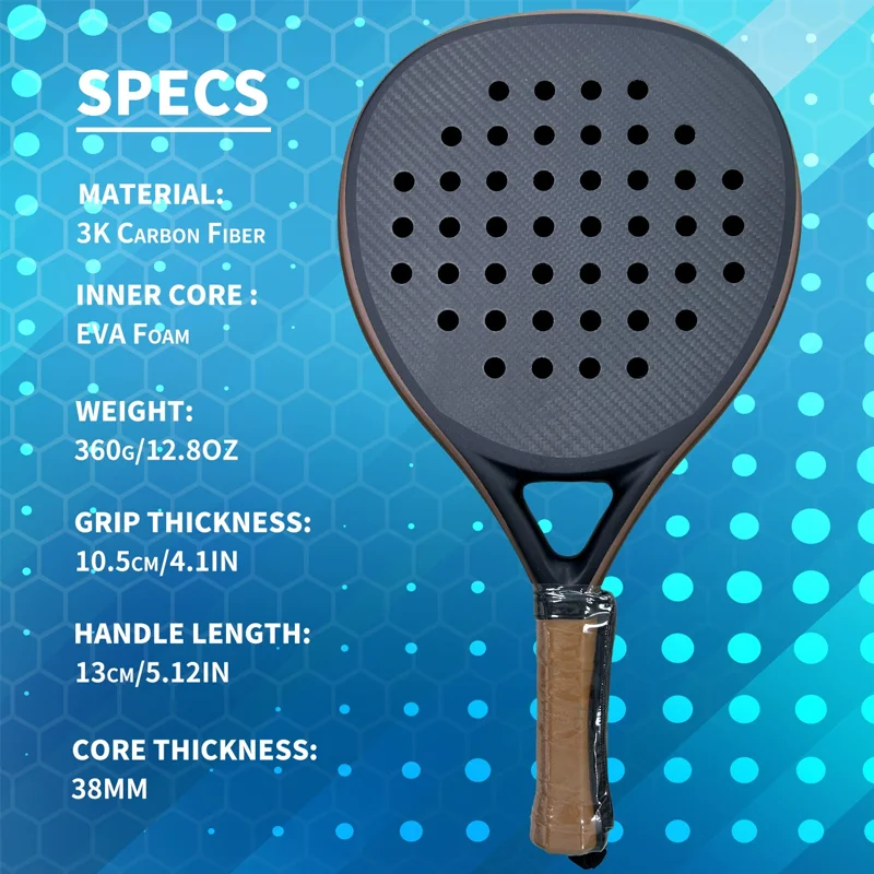 Paddle Tennis Racket Soft Face Carbon Fiber Soft EVA Face Sports Racquet Outdoor Equipment