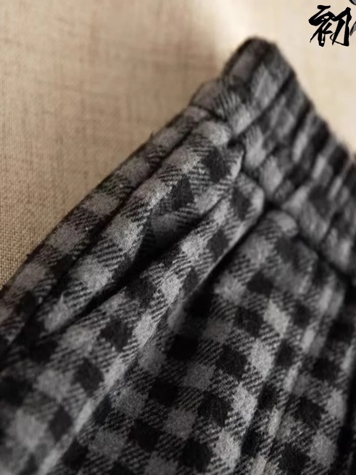 Bla en witte geruite A-lijn midi-rok dames winter vintage hoge taille afslankrok casual en peer body pe