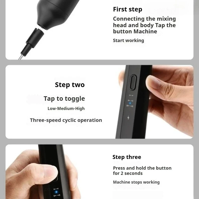 Circle Joy 3 Speed Handheld Electric Milk Frother Portable Mini Coffee Foam Maker Egg Beater Blender EMF09 - view 5