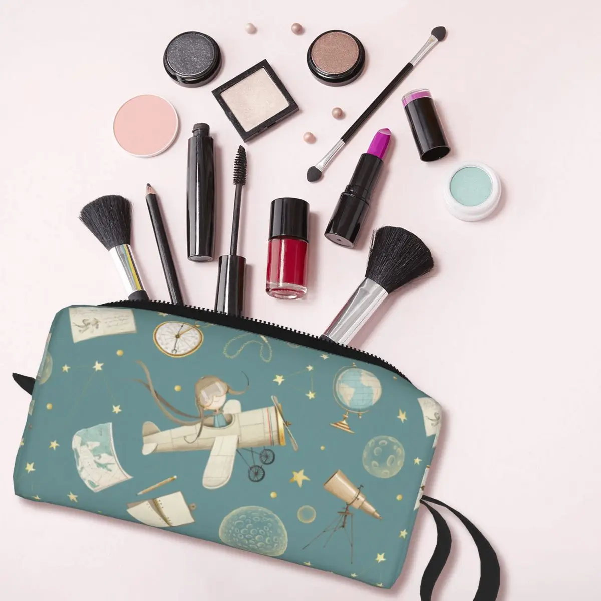 Bolsas de maquillaje The Little Prince para mujer, estuche organizador de maquillaje de viaje de tendencia