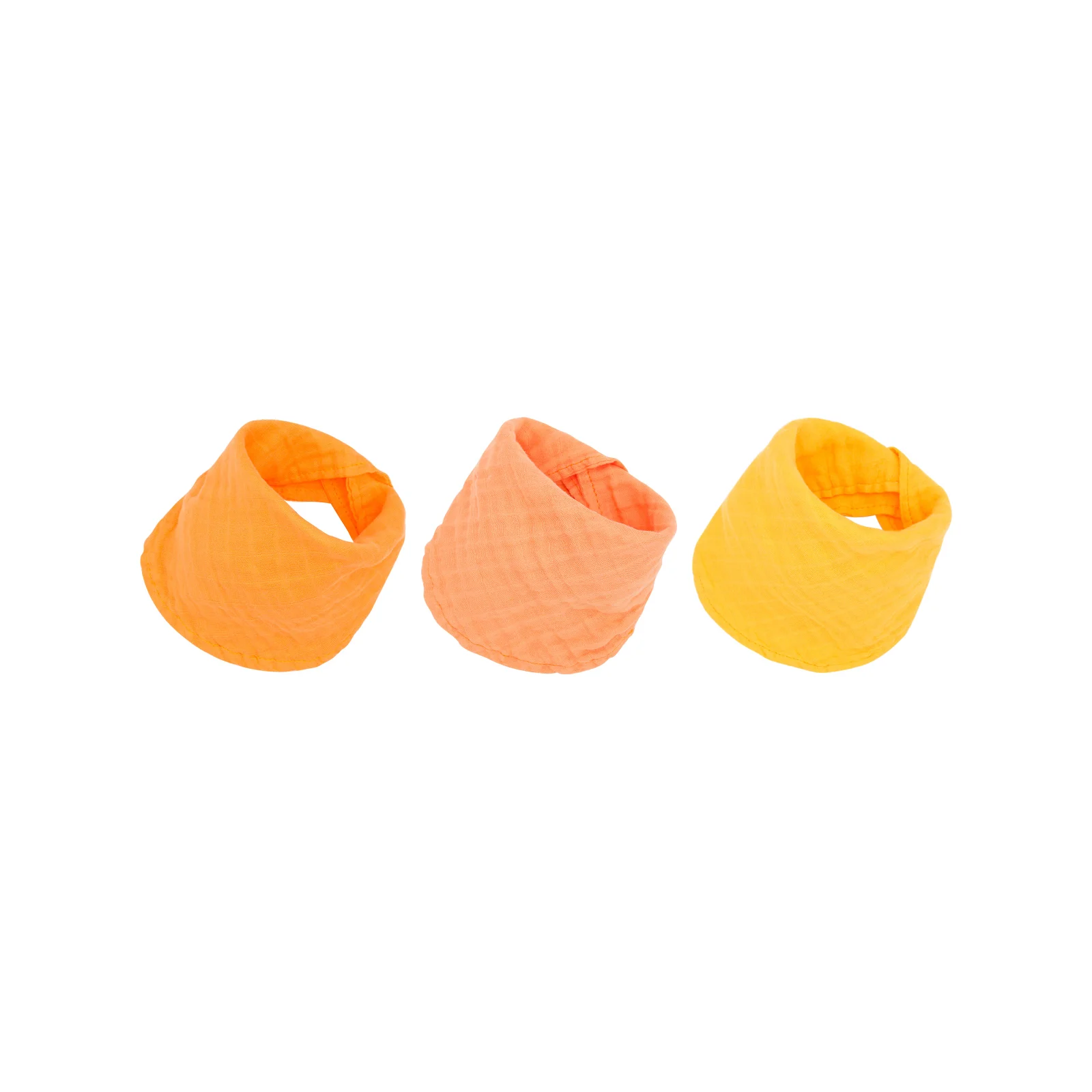 

Baby bamboo cotton soft bibs and saliva napkins three-piece set (orange + orange pink + lemon yellow)