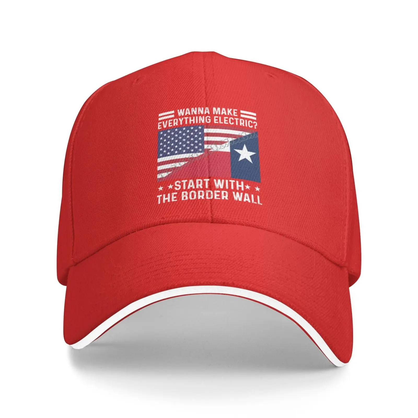 Wanna Make Everything Electrics Start with The Border Wall Hats Comfortable Breathable Mesh Dad Hat