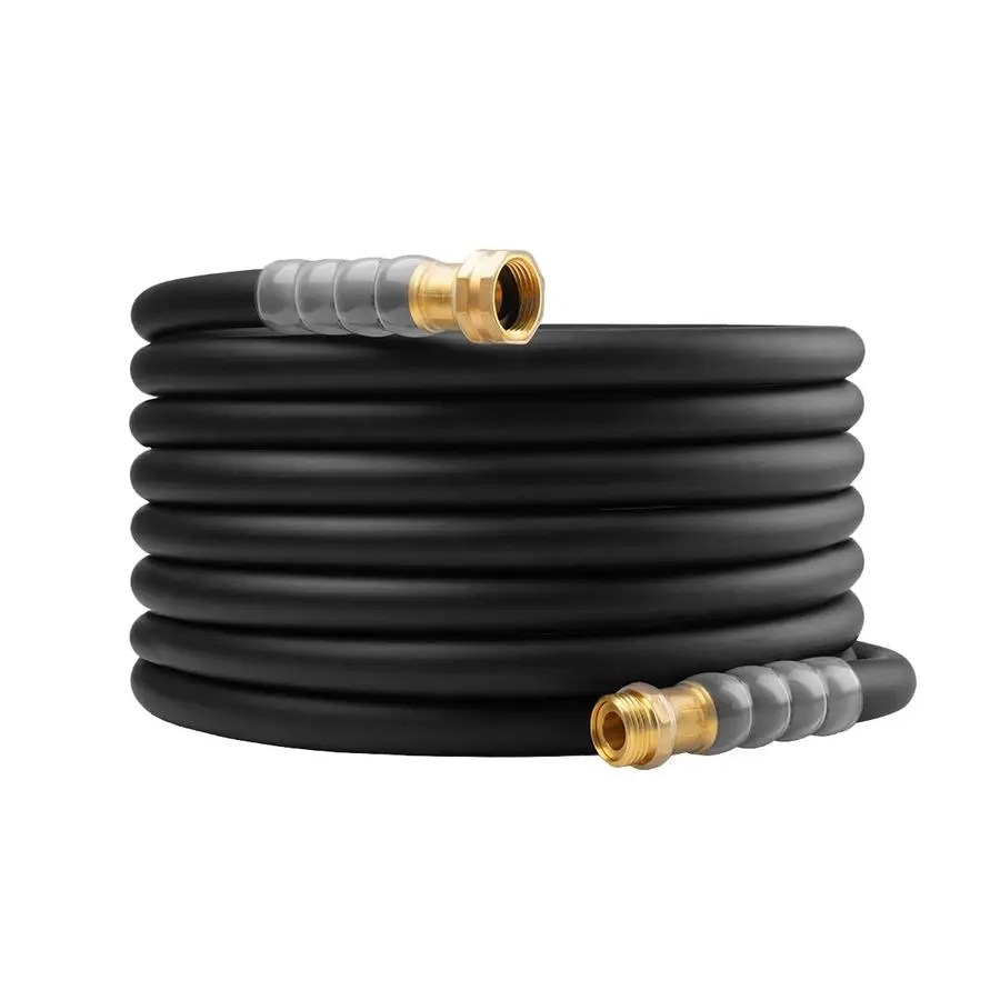 

Duty Premium Garden Hose 25ft x 5 8, 300PSI Working, 1000PSI Burst, Hybrid Rubber Water Hose with Transparent Swivel Handle Hot