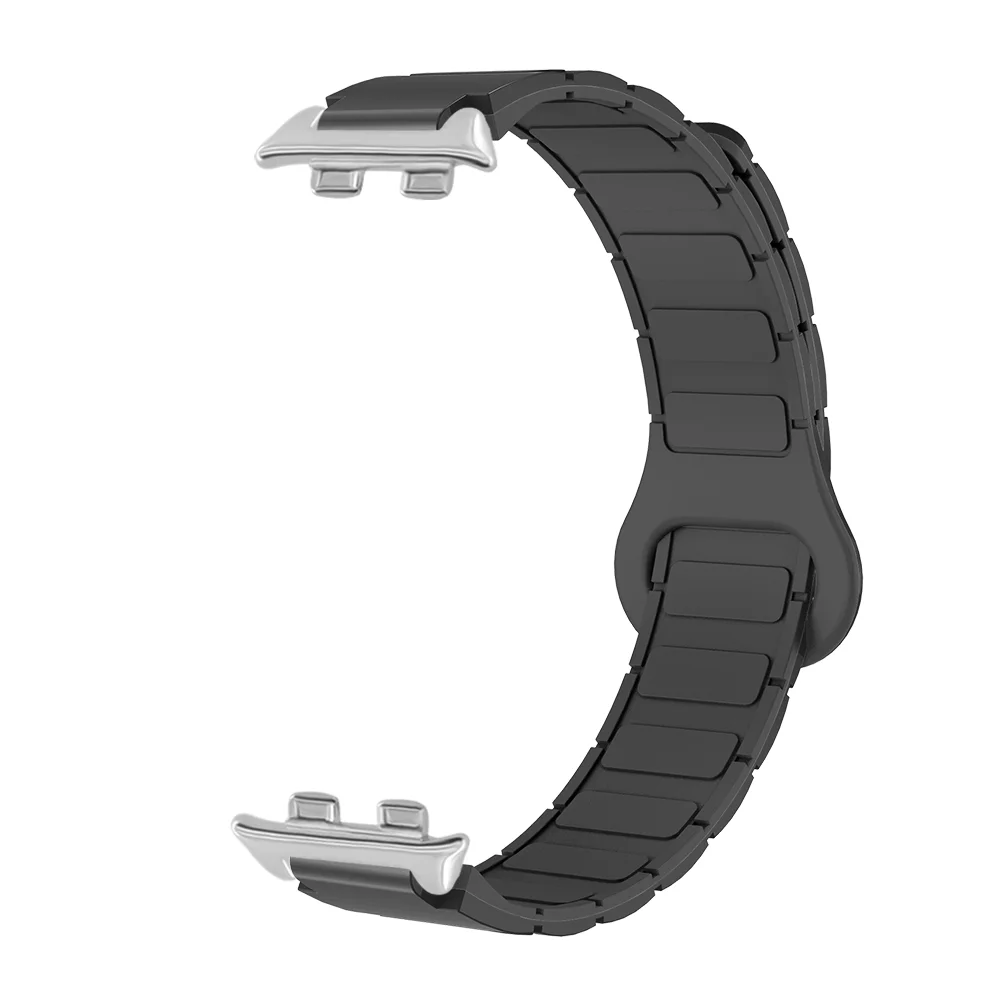 

12mm Magnetic Watch Strap For Honor Band 9 Armor Style Quick Release Metal Head Clasp Lightweight Silicone Watch Band Bracelet