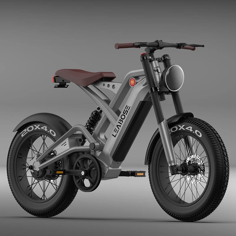 

STLF Cool Mechanical Style Aluminum Alloy Electric Bike Electric Bicycle 48v 1000w 20ah 20'' Fat Tire Mountain Bike Road Bike