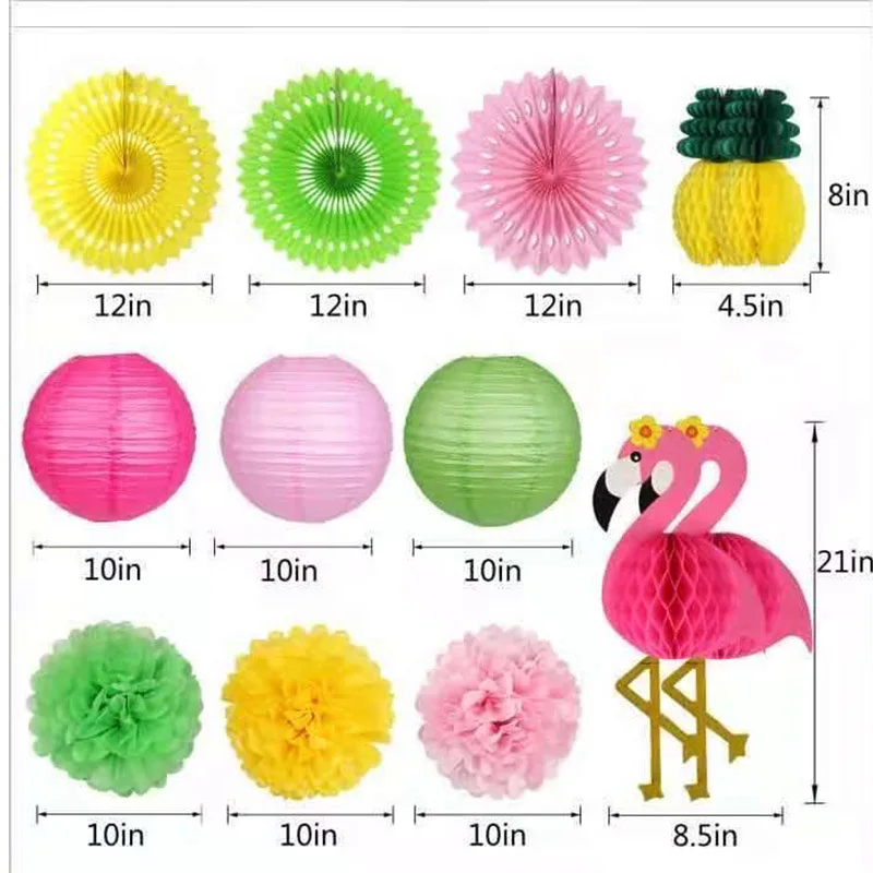 Flamingo Set decorazione matrimonio ruota fai da te carta a nido d\'ape palla fiori artigianato festa di compleanno matrimonio Baby battesimo