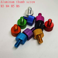 5pcs-10pcs Aluminum thumb screw M3 M4 m5 m6*6/8/10/12/16/20 Knurled head colourful Aluminum Hand tighten Screw bolts