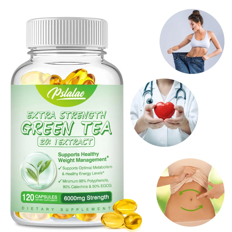 

Green Tea Extract - Antioxidants, Provides Energy, Appetite Suppression, Promotes Brain and Heart Health, Non-GMO, Gluten-free