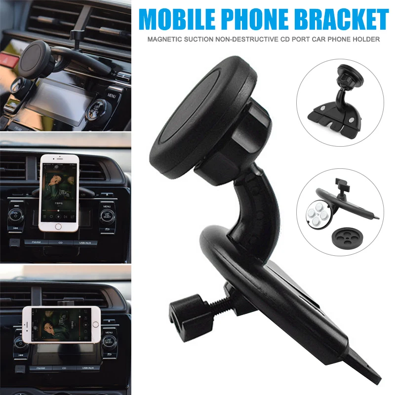 360 magnetic car phone mount holder universal car CD player slot for iPhone tablet GPS car cell mobile smartphone stand