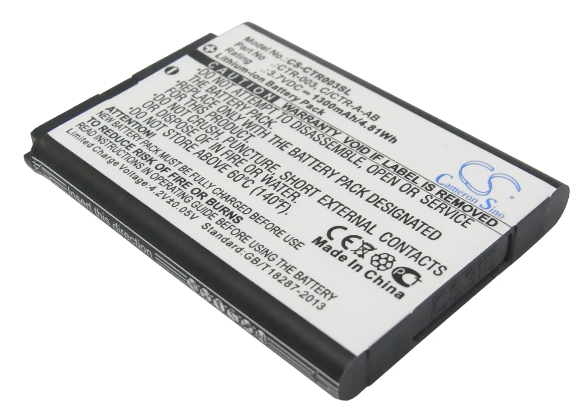 

CS Cameron Sino Kerui New 1300mAh Replacement Battery for 2DS XL, 3DS, CTR-001, JAN-001, MIN-CTR-001, Switch Pro Control