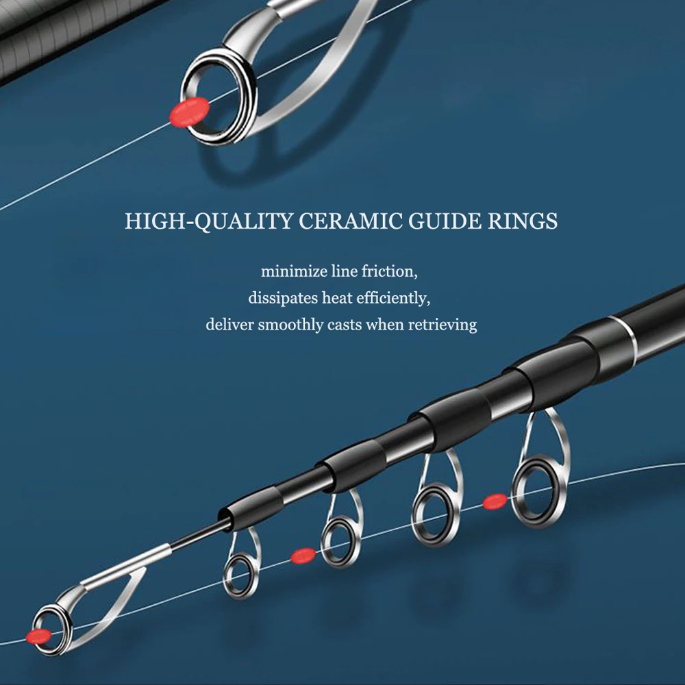 SIECHI Carbon Fiber Spinning Rod Telescopic Fishing Rod 1.8M 2.1M 2.4M 2.7M Casting Lure Feeder Rod Super Hard Carp Fishing Pole