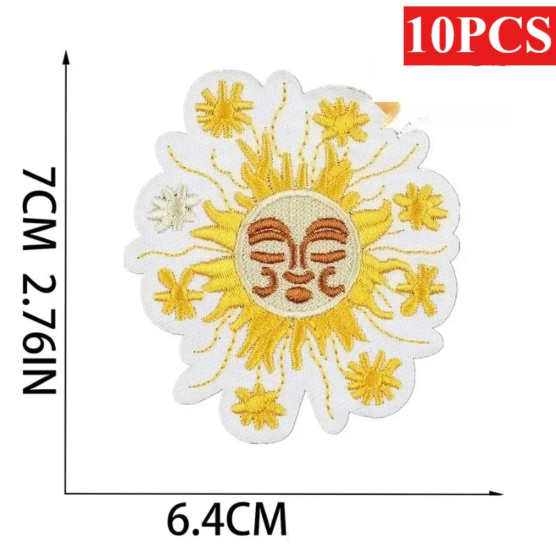 Wind Chime Embroidery Cloth Label Jungle 10PCS BULK Cheetah Patch Cartoon Sun Embroidery Sticker Bag Decoration Sticker