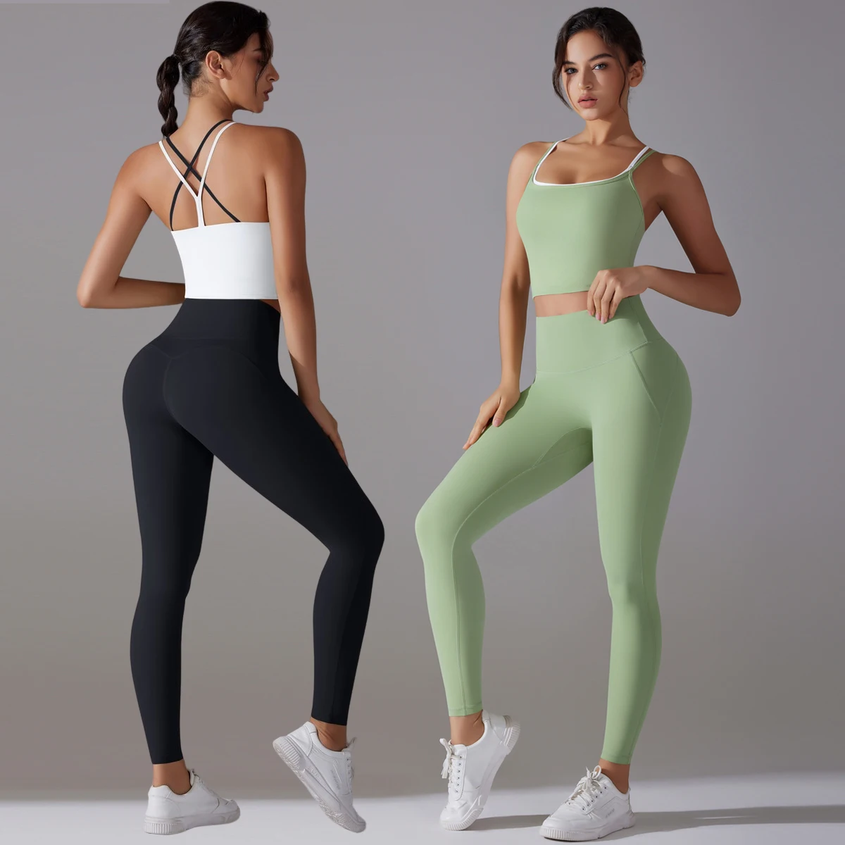 

Yoga Suit Sports Set Halter Yoga Top Set Fitness Gym Suit Training Sleeveless Sport Gym Tops Running Cycling Sports Gym Pants